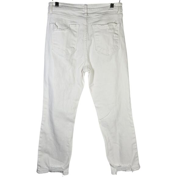 Risen Vintage Wash Straight Leg White Denim Jeans High Rise RDP5256 30/11 - Picture 2 of 13